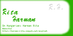 rita harman business card